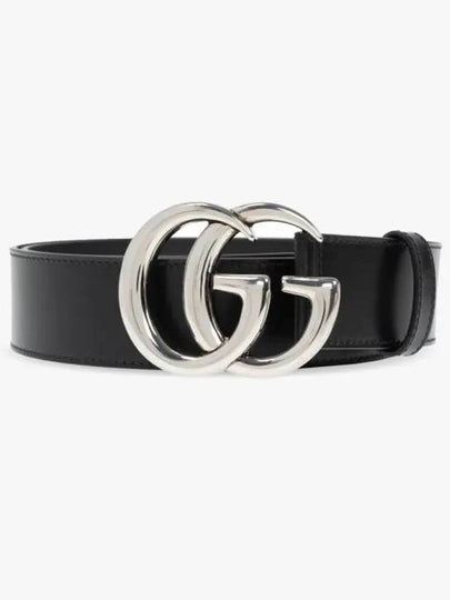 GG Marmont Wide Leather Belt Black - GUCCI - BALAAN 2