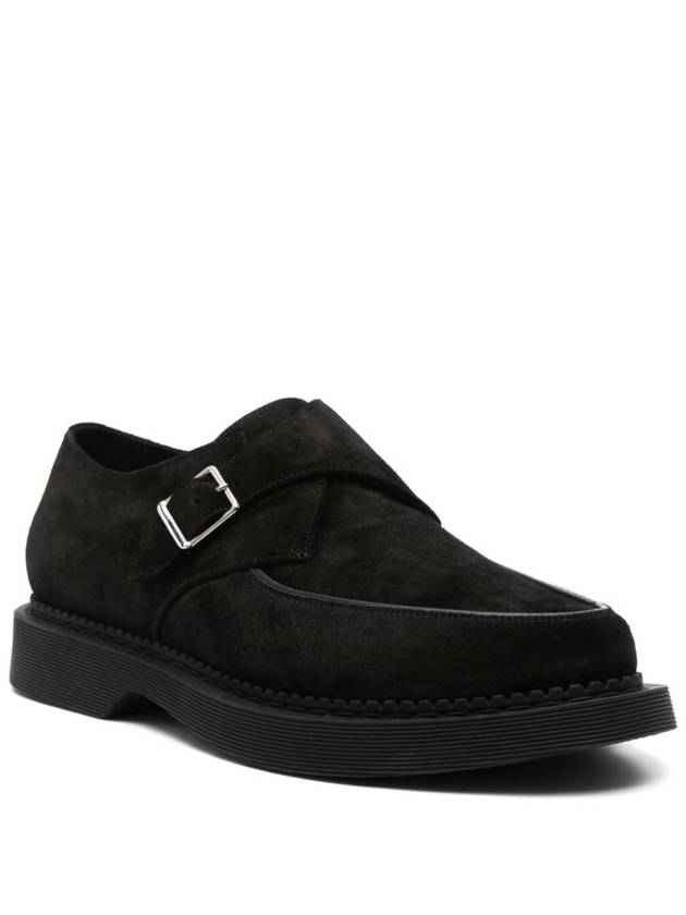 Men's Suede Teddy 10 Monk Strap Black - SAINT LAURENT - BALAAN 3