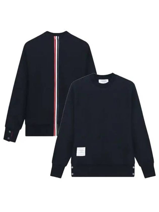 Center Back RWB Stripe Classic Loopback Crewneck Sweatshirt Navy - THOM BROWNE - BALAAN 2