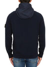 Men's Soft Cotton Zip Up Hoodie Navy - STONE ISLAND - BALAAN 6