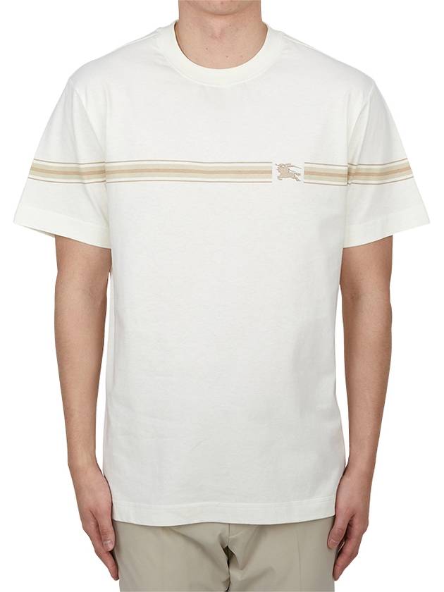 Striped Cotton Short Sleeve T-Shirt Ice - BURBERRY - BALAAN 2