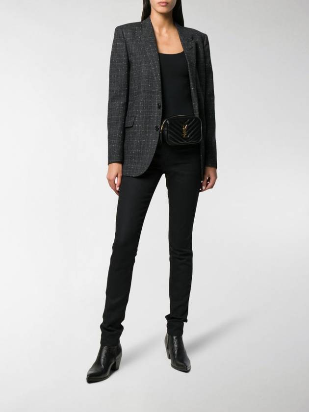 Mid Rise Cotton Skinny Jeans Black - SAINT LAURENT - BALAAN 6