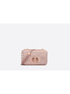 Caro Macrocannage Linen Small Shoulder Bag Rose Des Vents - DIOR - BALAAN 1