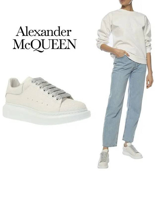 Oversole Glitter Low Top Sneakers Ivory - ALEXANDER MCQUEEN - BALAAN 2