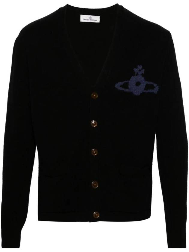 Alex Sphere Intarsia Cardigan Black - VIVIENNE WESTWOOD - BALAAN 1