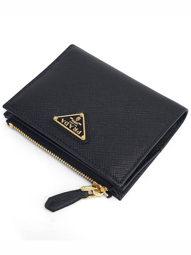 1ML050 Saffiano gold triangle logo half wallet - PRADA - BALAAN 3