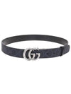 GG Marmont Silver Reversible Thin Belt Black - GUCCI - BALAAN 3