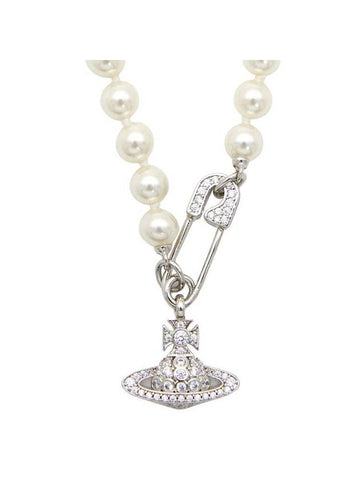 Lucless Pearl Necklace Silver VOSCJW0002 09 - VIVIENNE WESTWOOD - BALAAN 1