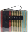 striped glossy clutch bag - MARNI - BALAAN.