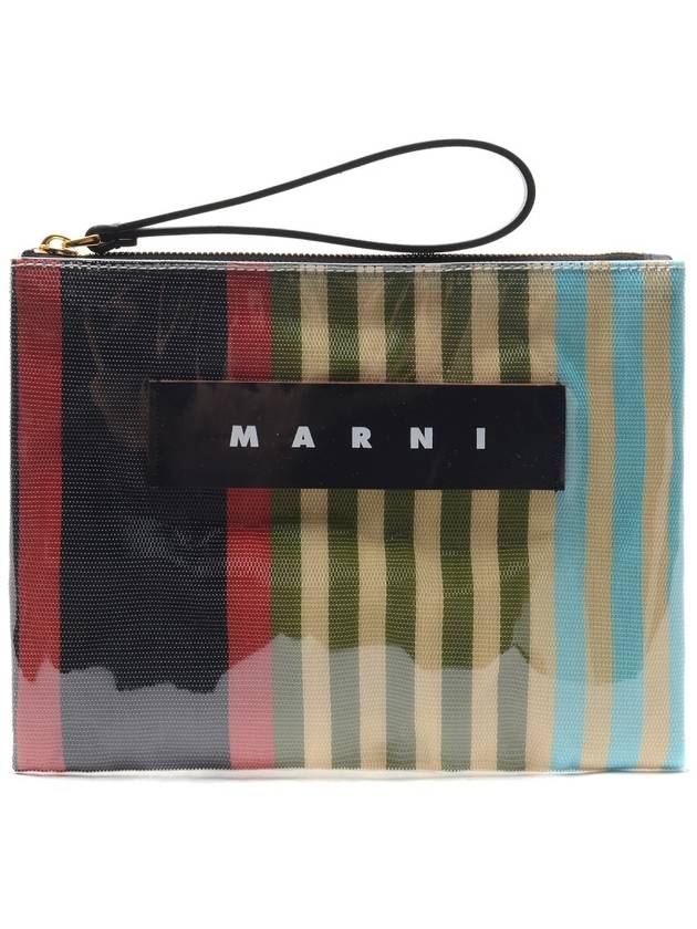 striped glossy clutch bag - MARNI - BALAAN.