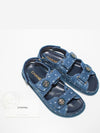 CC Button Printed Denim Velcro Sandals G35927 Dark BlueEU37 - CHANEL - BALAAN 4