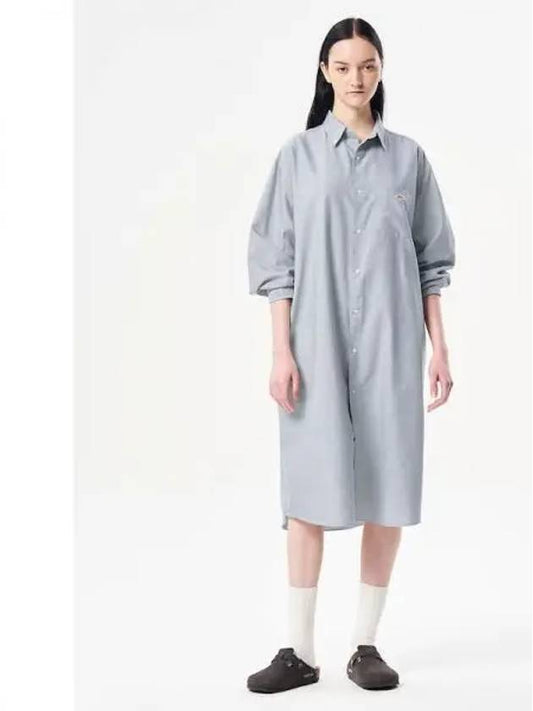 Women s dot button long shirt blouse southern gray domestic product GM0023031074157 - DANTON - BALAAN 1