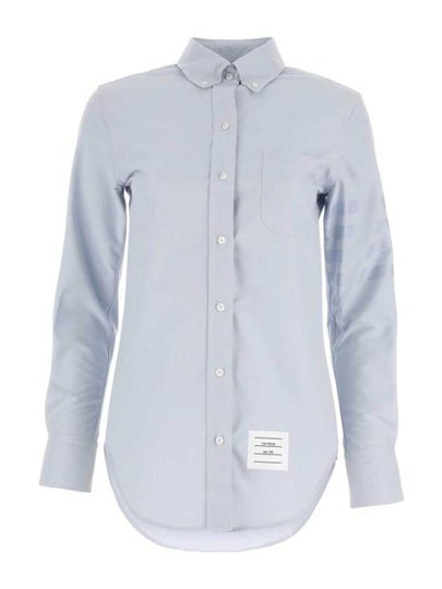 Diagonal Stripe Satin Weave Supima Oxford Shirt Light Blue - THOM BROWNE - BALAAN 2