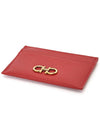 Gancini Card Wallet Lipstick Red - SALVATORE FERRAGAMO - BALAAN 10