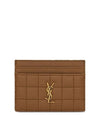 Cassandre Quilting Leather Card Wallet Brown - SAINT LAURENT - BALAAN 1