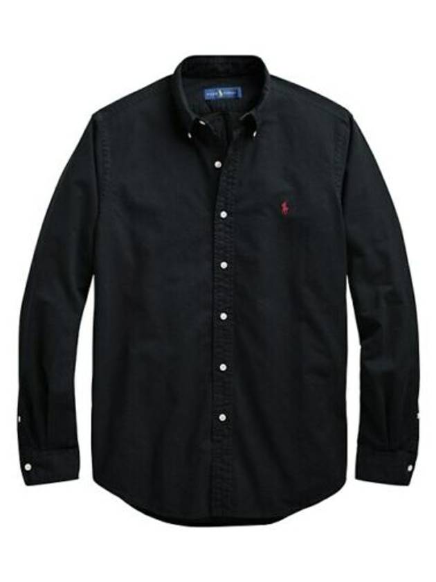 Men's Cotton Classic Fit Oxford Long Sleeve Shirt Black - POLO RALPH LAUREN - BALAAN 1