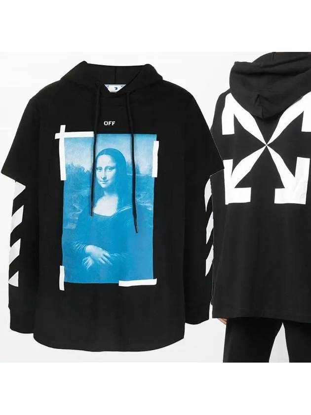 Mona Lisa Double Long-Sleeve Brushed Hoodie Black - OFF WHITE - BALAAN 2