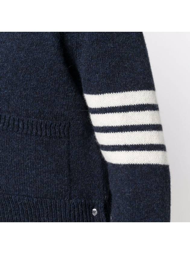 Men's Stitch Classic Shetland V-Neck Wool Cardigan Navy - THOM BROWNE - BALAAN 6