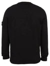 Men's Wappen Patch Crew Neck Cotton Knit Top Black - STONE ISLAND - BALAAN 4