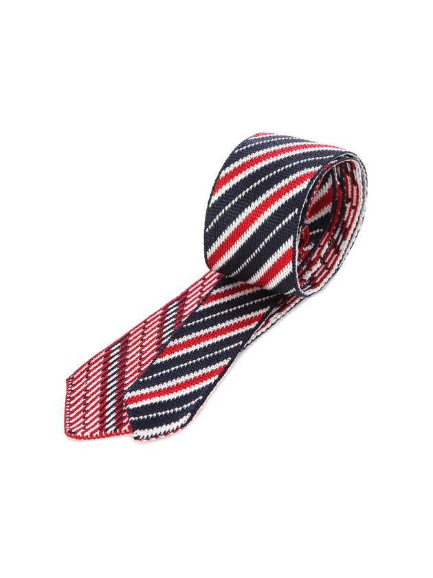 Men's Three Stripe Jacquard Knit Tie - THOM BROWNE - BALAAN 1