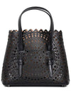 Mina 20 Circle Punching Tote Bag Black - ALAIA - BALAAN 3