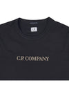 Embroidered Logo Crew Neck Cotton Short Sleeve T-Shirt Black - CP COMPANY - BALAAN 4