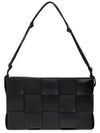 Intrecciato Cassette Leather Pouch Shoulder Bag Black - BOTTEGA VENETA - BALAAN 2