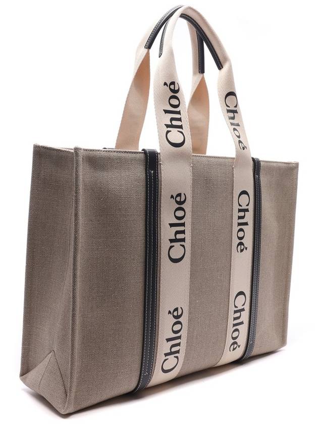 Woody Large Tote Bag Black Beige - CHLOE - BALAAN 4