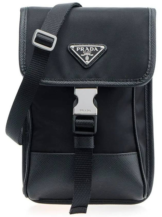 Re-Nylon Saffiano Leather Mini Bag Black - PRADA - BALAAN 2