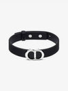 Silver CD Icon Leather Bracelet Black - DIOR - BALAAN 2