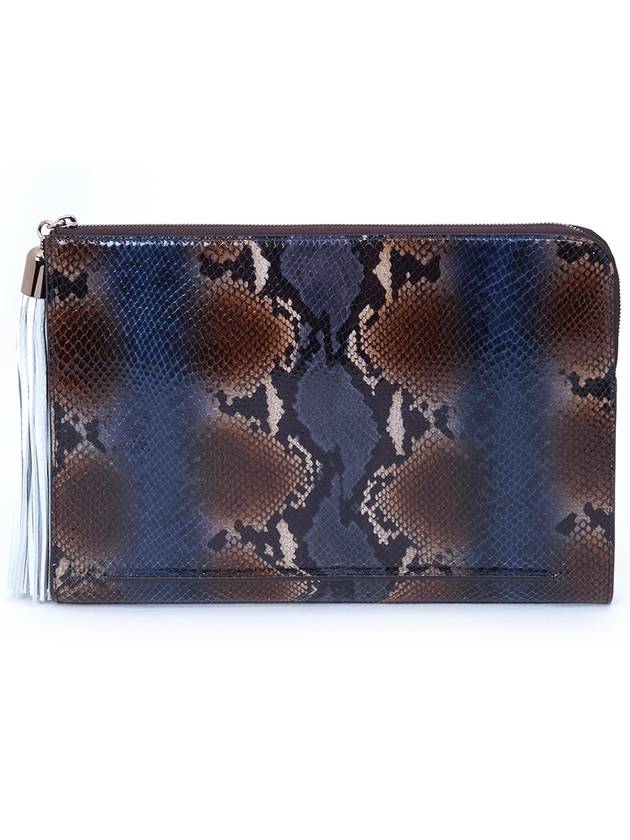 Francesco large clutch bag Persian indigo - DONIRAY - BALAAN 1