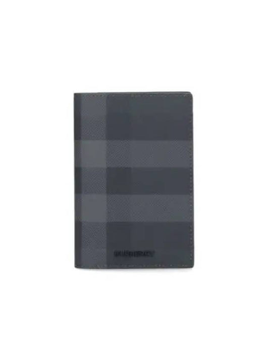 Check Pattern Leather Card Wallet Grey - BURBERRY - BALAAN 2