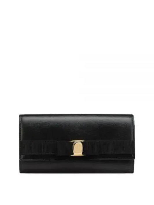 Vara Bow Continental Long Wallet Black - SALVATORE FERRAGAMO - BALAAN 2