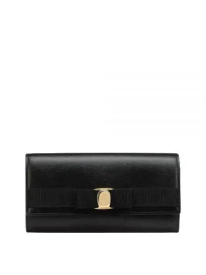 Vara Bow Continental Long Wallet Black - SALVATORE FERRAGAMO - BALAAN 2