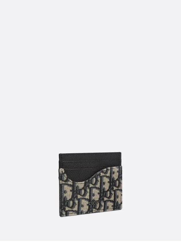 Oblique Saddle Card Wallet Black Beige - DIOR - BALAAN 4