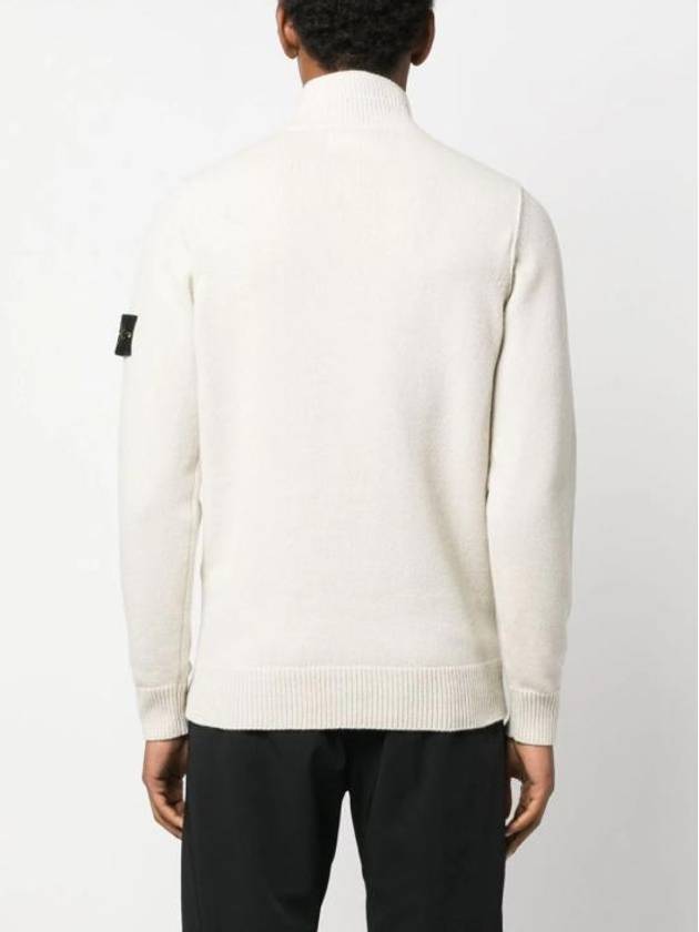 Wappen Patch Button Knit Top Ivory - STONE ISLAND - BALAAN 5