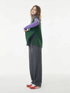 V-neck wool vest green - VOYONN - BALAAN 9