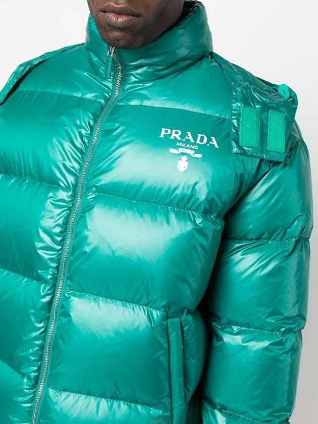 Re-Nylon Padded Down Jacket Green - PRADA - BALAAN 4