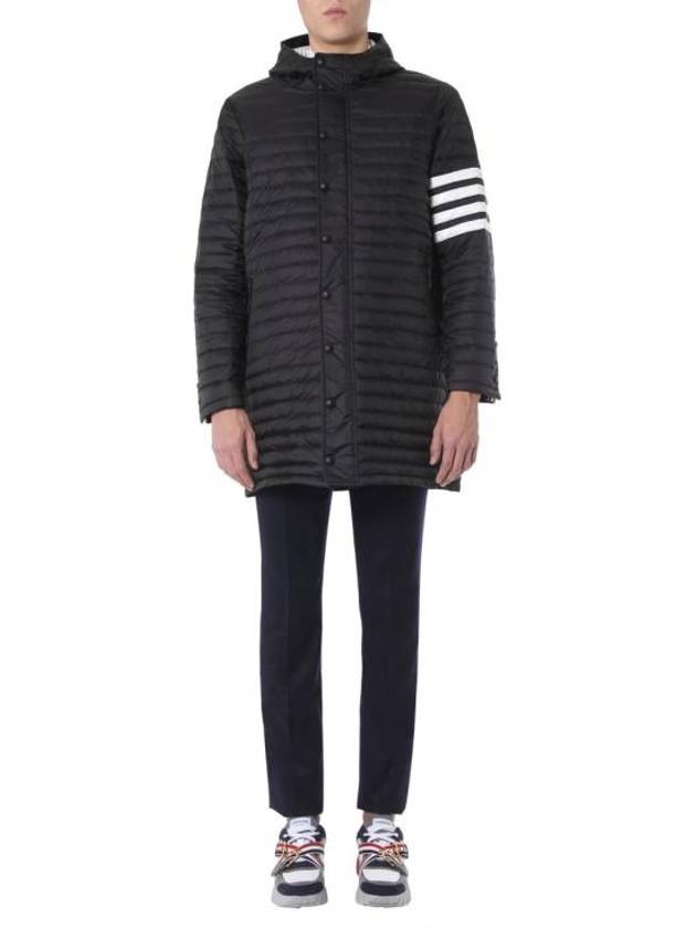 Men's 4 Bar Hooded Padding Black - THOM BROWNE - BALAAN 2