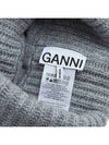 Logo Patch Knit Beanie Grey - GANNI - BALAAN 10