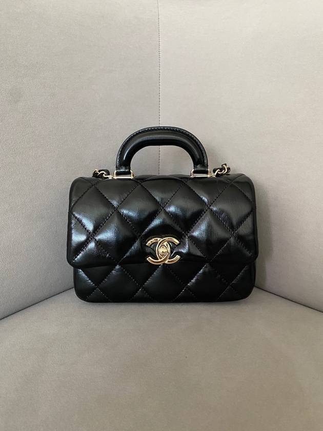 Chain Lambskin Mini Bag Gold Black - CHANEL - BALAAN 11