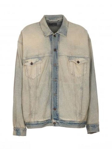 Oversized Washed Denim Jacket Blue - BALENCIAGA - BALAAN 1