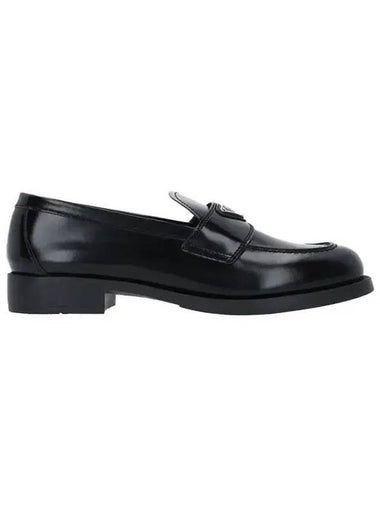 Unlined Brushed Leather Loafers Black - PRADA - BALAAN 1