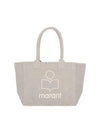 Yenky Zipper Logo Washed Cotton Tote Bag Light Grey - ISABEL MARANT - BALAAN 2