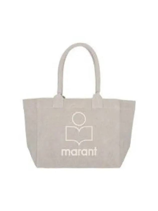 Yenky Zipper Logo Washed Cotton Tote Bag Light Grey - ISABEL MARANT - BALAAN 2