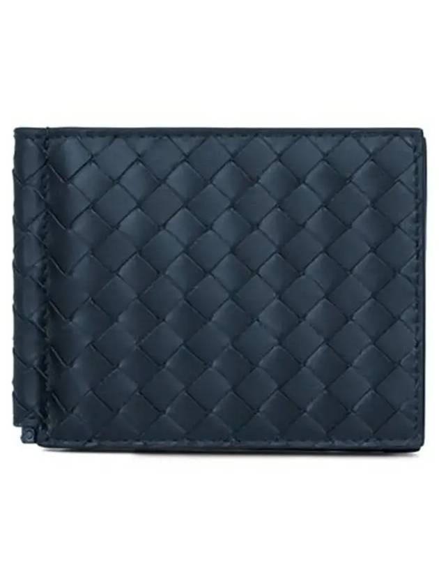 Intrecciato Money Clip Card Wallet Navy - BOTTEGA VENETA - BALAAN 6