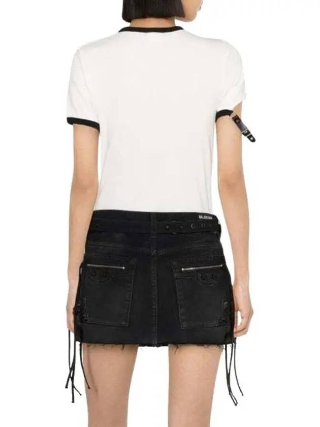 Logo Buckle Short Sleeve T-shirt White - COURREGES - BALAAN 5