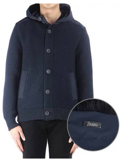 Button-Down Hooded Bomber Jacket Navy - HERNO - BALAAN 2