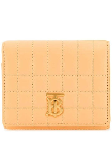 Lola Quilted Tri-Fold Half Wallet Light Beige - BURBERRY - BALAAN 1