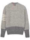 Tuck Stitch Raglan Sleeve Crew Neck Knit Top Grey - THOM BROWNE - BALAAN 3